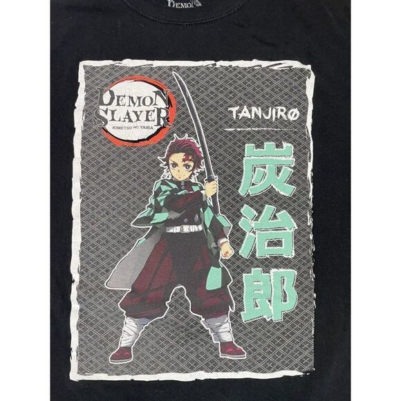 Demon Slayer Tanjiro TV Anime Cartoon T-shirt Men Large Black Short Sleeve - Picture 2 of 5